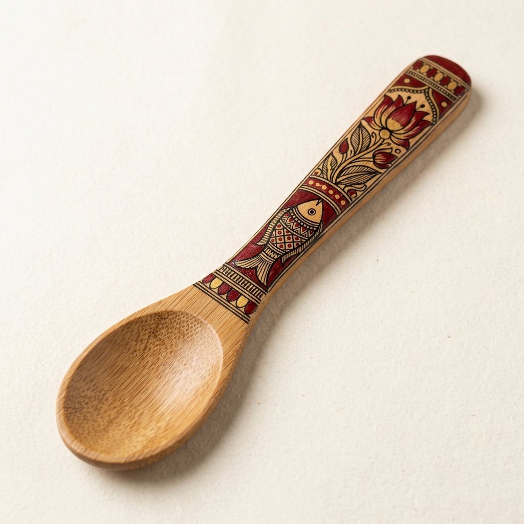 Mithila Hand-Painted Bamboo Spoon